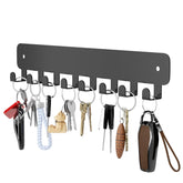 pickpiff 1 Pack Key Holder for Wall Adhesive, Key Hooks with 8 Hooks Wall Mounted, Black Key Hangers for Wall Decor No Drill for Living Room, Kitchen, Office image 0